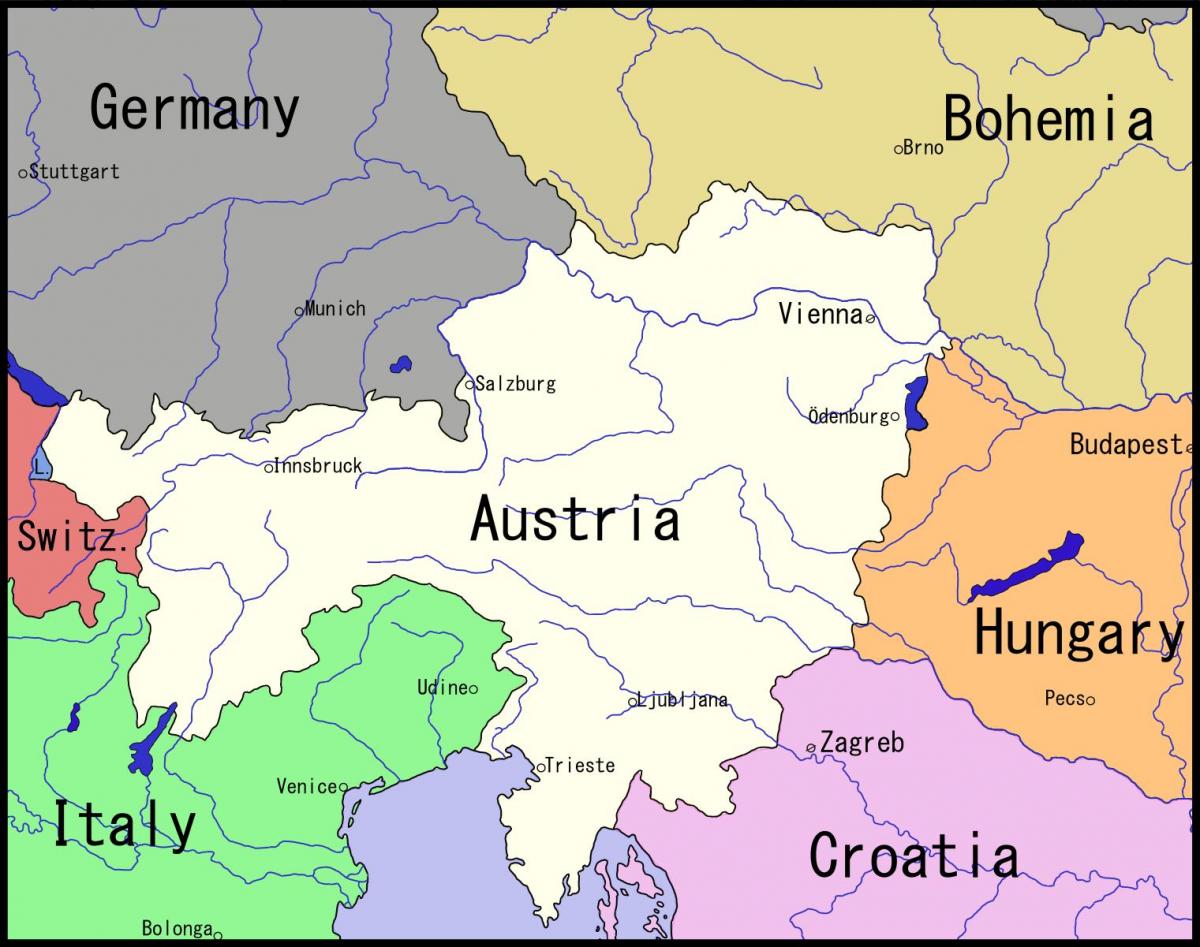 peta Vienna dan kawasan sekitarnya