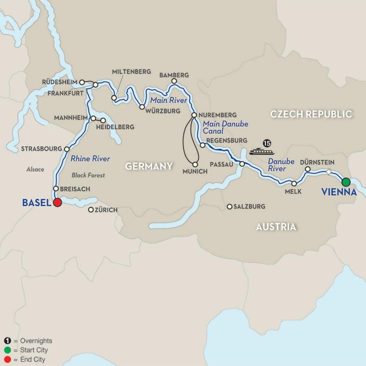 Peta sungai danube Vienna 