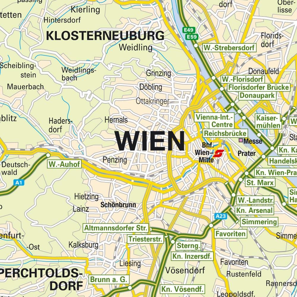 peta yang menunjukkan Vienna