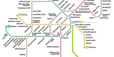 Vienna terbang stesen kereta api peta